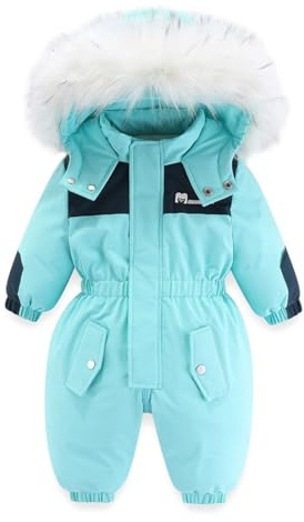 Bebis flickor snökläder barn sparkdräkt vattentät jumpsuit skidjackor pojkar fleece vindtät kappa utomhuskläder, 41-grön, 18-24 mois