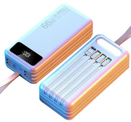 100000mAh Power Bank for Outdoor Camping Portable Charger with 8 Output& 3 Input External Battery with LED Display for phones Tablets(Size:100000mAh,Color:Black)