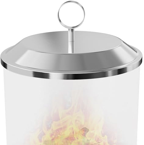 Feuerschalendeckel für Soloofen Mesa XL, 17,8 cm tragbarer Tisch-Feuerschalendeckel, 304 Edelstahl mit hitzebeständigem Griff, Campingkocher Zubehör für Solokocher Mesa XL