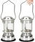 2pcs Camping Laternenkerzen Lantern 4.3x2.7 Tragbarer rustikaler rustikaler Camping -Laterne -Silberlaterne mit Griff Aluminiumlegierung Windschutzkerzen für Kerzen