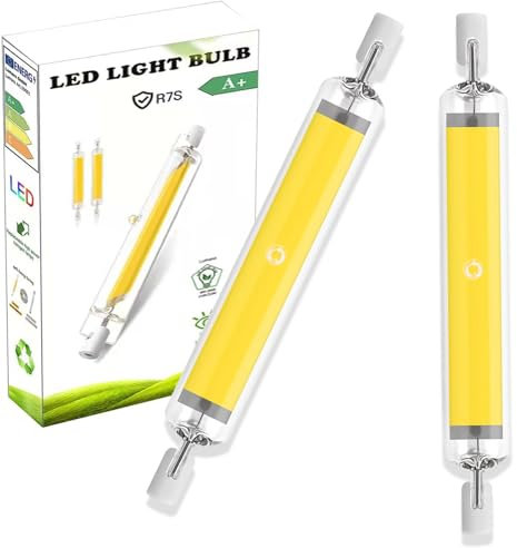 ZJZG R7S LED 78mm 10W, R7S LED 78mm Dimmbar Ersatz für 100W Halogen Leuchtmittel, Warmweiß 3000K 1000LM, Kein Flackern, 360°Abstrahlwinkel, 2er Pack