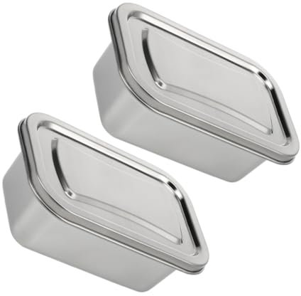 PRETYZOOM 2piezas Caja De Almacenamiento De Helado Recipientes Inoxidable Diseño Compacto