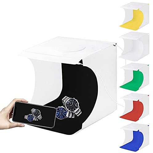 Qukaim Mini boîte à lumière, 40 pièces, boîte à lumière LED, studio de photographie portable avec USB, tente lumineuse pliable, cube de fond pour photographie de produit, 30 x 30 x 30 cm