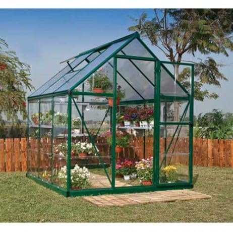 Canopia Serre de Jardin en Polycarbonate Hybrid 3,44 m², Couleur Argent, Ancrage au Sol Oui