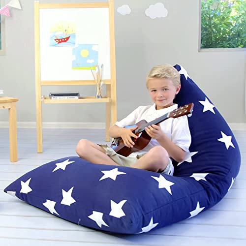 Butterfly Craze Sitzsack-Stuhlbezug, funktionaler Spielzeug-Organizer für Kleinkinder, gefüllt mit Stofftieren, um eine riesige, Bequeme Bodenliege für Jungen oder Mädchen zu schaffen, rosa Punkte