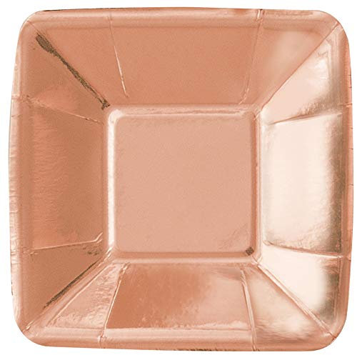 Elegant Rose Gold Square Foil Appetizer Plates (12cm) - Perfect for Parties & Events - 8ct