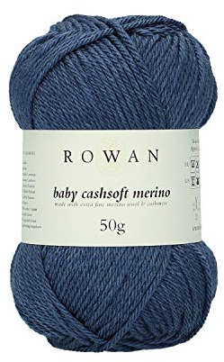 Rowan 9802218-00112 Handstrickgarn, 57% Wolle, 33% Polyacryl, 10% Kaschmir, Denim, onesize