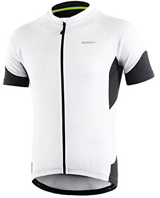 BERGRISAR Herren Fahrradtrikot Kurzarm Sommer Atmungsaktive Leicht Fahrradbekleidung BG650 Weiß, Mittel