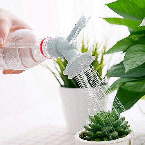 LILOVE Kunststoff Sprinkler Düse Flasche Gießkanne Wasserkanister für Blumen Bewässerung Duschkopf Garten Werkzeug (Grau)