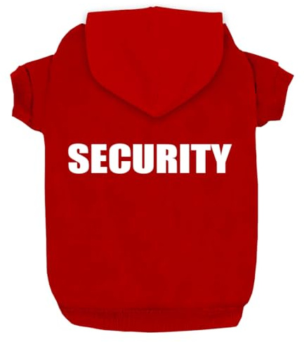 Izefia Hunde Kapuzenpulli Security Rdc Pet Bekleidung Hunde Shirt Wärmer Pullover Baumwoll Jackett Mantel Kleiner Hund Mittlerer Hund Rot XL