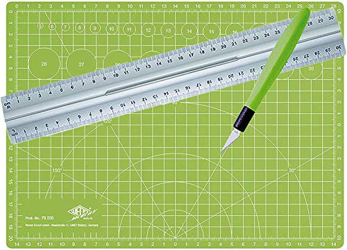 Wedo 7872199 Cutter Hobbymesser Set Comfortline (Schneidematte im Set)