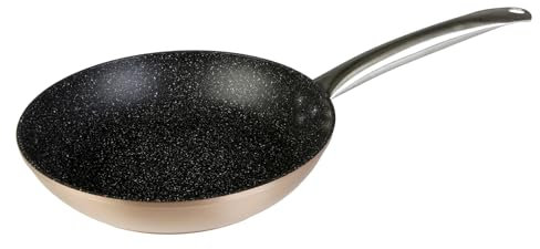 WECOOK! - Sartén Profesional Aluminio Forjado 30 cm | Antiadherente Ecológico Sin PFOA | Apta Inducción y Horno | Mango Acero Inoxidable, Cobre, Aluminio