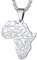 Richsteel Afrika Landkarte Silber herren Anhänger Edelstahl Herren Kette mit Geschenkebox für Männer und Herren