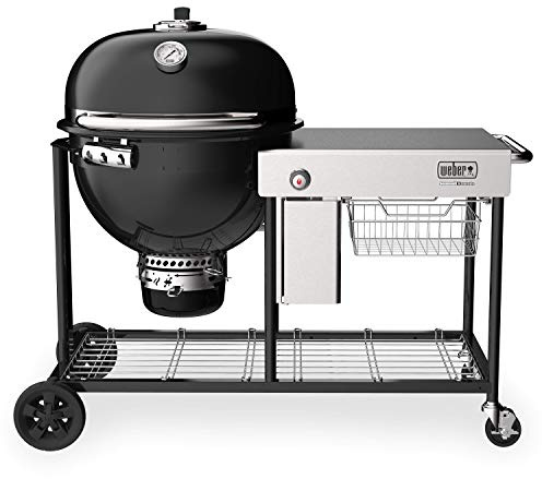 Weber Summit® Kamado S6 Charcoal Grilling Center, Black – Dual‑Walled Insulated Steel Kamado with 24 Cooking Area, Porcelain‑Enameled Kettle & One‑Touch Cleaning System