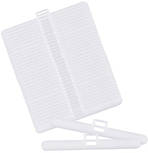 Fangehong 50 Pack Blind Top Hangers, Double Hole Vertical Blinds Slat Hangers, 89mm Vertical Blind Slat Accessories Parts for Roman Blinds, Alluminum Blinds,Windows Blinds