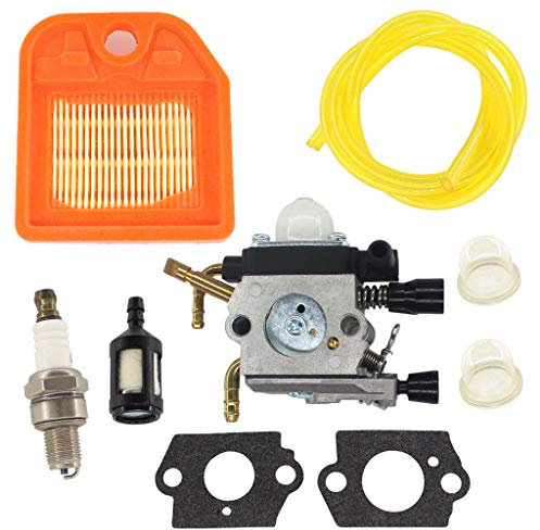 HURI Carburettor & Gasket Air Filter Petrol Filter Spark Plug for Stihl HS81 HS81R HS81RC HS81T HS86 HS86R HS86T Hedge Trimmer Part Replaces ZAMA C1Q-S225, 4237 120 0606