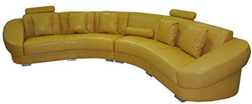 JVmoebel Runde Eck Sofa Couch Polster XXL Big Rund Couchen Wohnlandschaft U Form gelb Neu