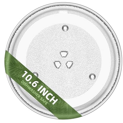 Gemroom 270 mm Mikrowellen Platte Ersatz Kompatibel mit GE WB48X21336 Toshiba 12570000001011, 270 mm Mikrowellen Glas Drehteller Platte für Danby 12570000001012 12570000A25472 | Kompatibel mit GE WB48X21336 Toshiba 12570000001011 Mikrowellen-Glas-Drehteller von Danby 12570000001012