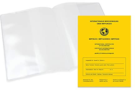 Schutzhülle für Alten Impfpass, Made in Germany, transparente Impfausweis Hülle, kristallklar und passgenau, Impfpasshülle, Außenmaße 15 cm x 21,5 cm ausgeklappt