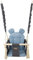 Balançoire bascule confortable pour enfants en bois coton terrasse jardin maison (dessin: gris, bleu clair)