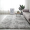 KINGSON Teppich Wohnzimmer, Teppich Waschbar Langflor Hochflor Teppiche Modern Teppich Flauschig Grau Rosa Weiß fürs Wohnzimmer, Schlafzimmer und die Küche Geeignet (Neu Hellgrau, 120 * 160cm)
