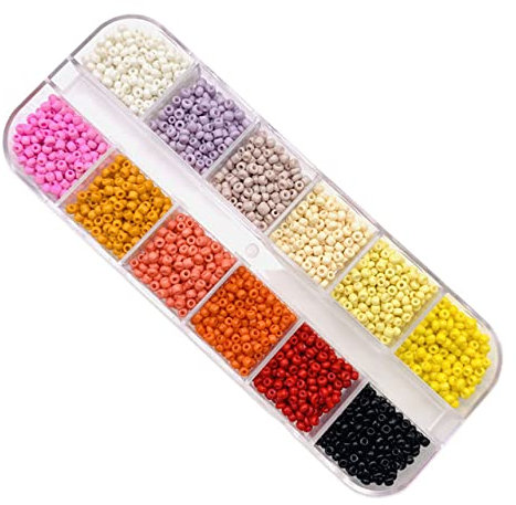 1 caja 12 colores 2 mm / 4 mm abalorio checo espaciador de cristal cuentas de semillas de vidrio para hacer joyas pulsera DIY accesorios hechos a mano juego de cuentas esmeriladas 2