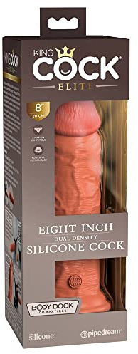 King Cock 8 Silicone Dual Density Cock, Tan, 8 Zoll
