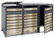 3er M�lltonnenverkleidung HWC-J81, M�lltonnenbox, erweiterbar, Metall 82kg, anthrazit - Gold