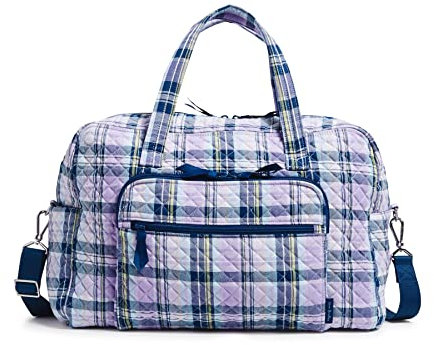 Vera Bradley Damen Weekender Reisetasche, Amethyst-kariert, recycelte Baumwolle