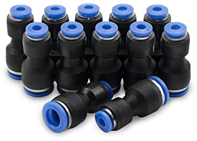 Bwintech 12 Pcs 4mm bis 8mm pneumatische gerade Verringerung Push to Connect Adapter Quick Release Reducer Fittings(PG4-8)
