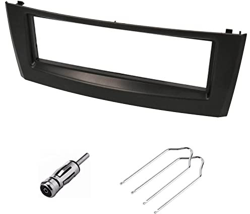 Audioproject A375-10 - Autoradio Radioblende 1-DIN Set kompatibel für FIAT Grande Punto Typ 199 Bj. 2005-2009 Linea 2007-2012 Antennenadapter Entriegelung schwarz