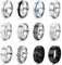 JeweBella 12Stück Ringe Herren Edelstahl Ringe Silber Poliert Keltischer Knoten Vintage Biker Ringe Schwarz Kette Ringe Wikinger Gothic Ringe Set Verlobung Freundschaftsringe für Herren Männer