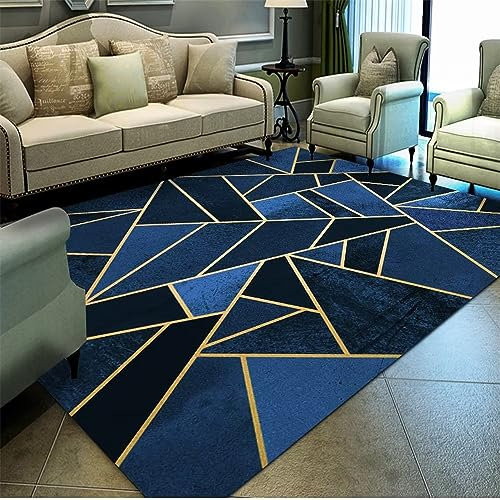 RUGMRZ Deko Kamin Wohnzimmergeometrie Sofa blau Teppiche Für Balkon mädchen Zimmer Teppich deko Kamin Teppich geometrisches muster300x400CM