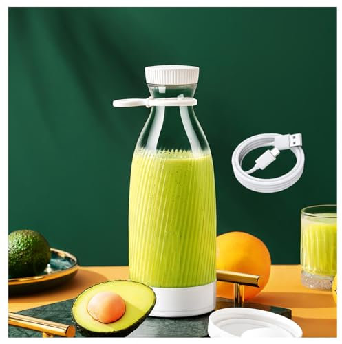 Gourde Mixeur Portable, 500 Ml, Conception à 6 Lames Fresh Juice Blender, Recharge Usb Portable Sans Fil Fresh Juice Blender, Le Cadeau Le Plus Parfait,White