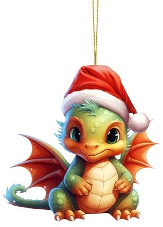 Drache Weihnachtsanhänger Christbaumkugel Unisex Weihnachtskugeln Standard Kunststoff Weihnachten 2D Acryl Drachen Weihnachtsdeko