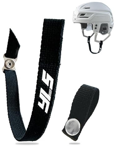 YOUR LAST STRAP Hockeyhelm Kinnriemen mit Edelstahl-Druckknöpfen (schwarz)