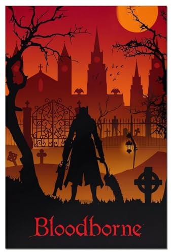 Bloodborne Poster auf Leinwand, Wandkunst, Gemälde, Spielposter, Dekoration, Raumdekoration, ungerahmt, 30,5 x 45,7 cm