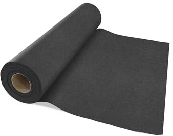 VelaHub Airlaid 20 Tischläufer, 40x120cm, 24m auf Rolle, Hochwertige, Einwegläufer, Schwarz