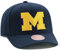 Mitchell & Ness Michigan Wolverines NCAA Team Ground Low Pro Precurved Snapback Hat Cap - Navy, Marineblau, Einheitsgr��e