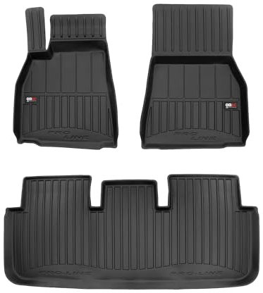 Fußmatten Gummimatten für Tesla Model S 2021-2025 OMAC Premium 3D Schwarz TPE 3X