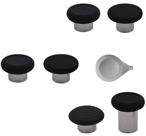 7Pcs Elite 2 Controller Thumbsticks Replacement for Xbox One Elite 2 Controller, Analog Thumbsticks Cover Set Included 1 Tall, 1 Wide Dome, 2 Standard, 2 Classic for Xbox One Elite Series 2 (Black)