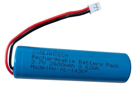 Batteria agli ioni di litio ricaricabile da 2600 mAh 9,62 Wh con connettore JST Pitch2.0 a 2 pin per Croove B0143KH9KG batteria di ricambio amplificatore vocale, PH2.0-2 pin_connettore 18650