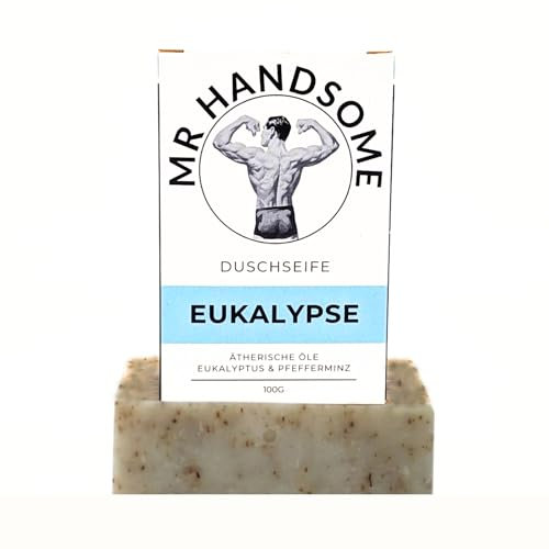 MR HANDSOME Handgemachte Duschseife (1x 100g) (Eukalyptus)