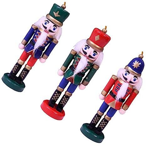 Cabilock Walnut Soldier Nutcracker Pendant Xmas Puppet Dolls Christmas Ornaments Nutcracker Puppet Adorn
