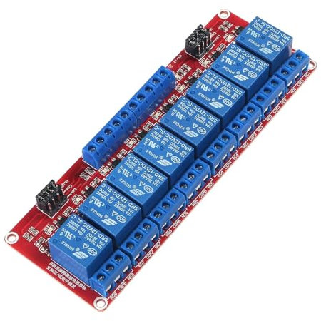 GTIWUNG 1 Pieza Módulo de Relé de 8 Canal 12V con Aislamiento Optoacoplador Relé de relé de expansión Alta y Baja con LED, 12V 8-Canal Modulo Relay Disparador de Nivel Bajo para PIC AVR DSP ARM MCU
