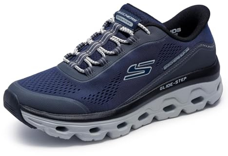 Skechers Herren Glide-Step Sole Glover Peak Turnschuhe, Navy Textile/Synthetic/Trim, 43 EU