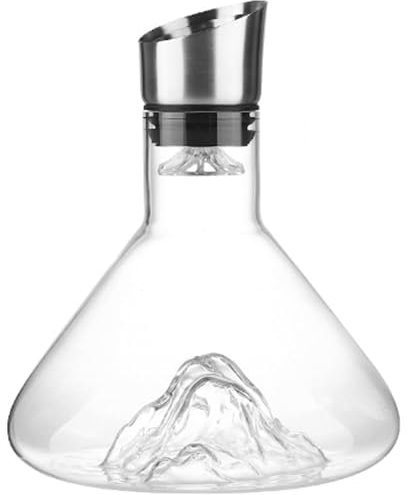 Revella Crystal Clear Wine Decanter With Aerator, Red Wine Carafe With Built-in-Dispenser for Wine Bottles, Transparent