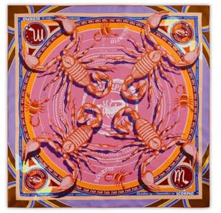 CODELLO Exklusives Sternzeichen-Tuch aus reiner Seide (Skorpion, rosa)
