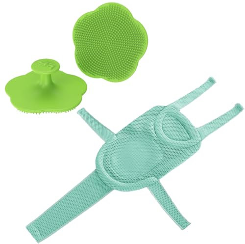 IKOPFLN Asiento Hamaca Bañera Bebe adaptador bañera bebe soporte bañera bebe Ajustable,Con cepillo de champú de silicona