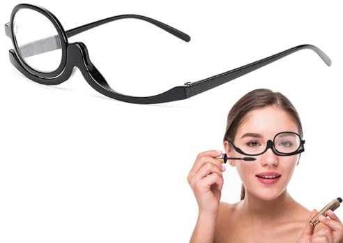 Makeup Reading Glasses for Women, +3.5 Magnifying Cosmetic Reading Glasses 350 Degrees Rotatable Make up Glasses Eye Makeup Glasses Make Up Glasses Flip 3.5 for Women Girls(Black, 3.5)